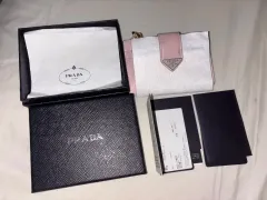 PRADA プラダ 二つ折り財布 ピンク + フルセット