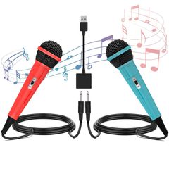 【特価商品】Switch用 カラオケマイク [2025アップグレード版・2本セット] スイッチ用 有線マイク 2.0USB 高集音力 2人同時に歌える 3mの強靭なケーブル 軽量 簡単接続 PS5/PS4/PC/XBOX ONE/Switch2/ニンテンドース