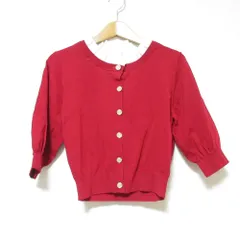未使用 25SS WILLSELECTION ウィルセレクション フリルカラー ニットカーディガン F レッド レディース 古着 中古 USED