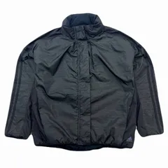 アディダス ナイロンジャケット フード付き レディース Lサイズ ダークグレー チャコールブラック ウィンドブレーカー