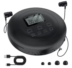 Gueray ポータブル CDプレーヤー ステレオイヤホン付き cdプレイヤー