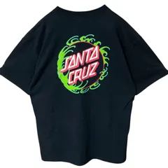 L サンタクルーズ バックプリント スケーター ストリート  ブラック 黒 Tシャツ レディース ユニセックス メンズ 古着 半袖 CHM