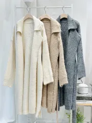 A592(カーディガン ロング丈 ニット セーター アウター 冬新作 ロング丈)