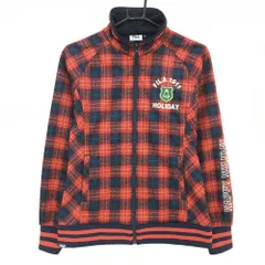 【美品】フィラゴルフ ジャケット レッド×ネイビー チェック 裏起毛 ブルゾン  レディース L ゴルフウェア FILA GOLF