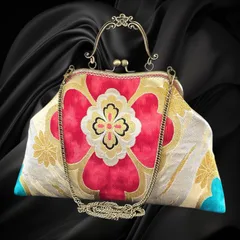 【No.757】着物リメイクバッグ、和風オリジナルバッグ、着物ショルダーバッグ