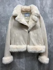 美品 Rirandture リランドチュール 88343710 フェイクファー ライダース ジャケット size2/ベージュ ◆■ レディース