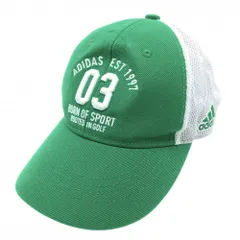 アディダス メッシュキャップ グリーン×白 立体ロゴ刺しゅう F(57-59cm)   ゴルフウェア adidas