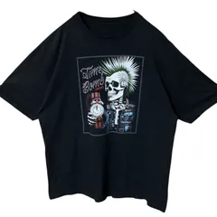 XL オーバーサイズ ビッグプリント ファンキー ロック スカル ドクロ ガイコツ ブラック 黒 Tシャツ レディース ユニセックス メンズ 古着 半袖 CHM