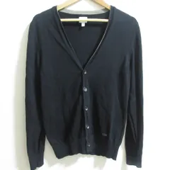 美品 ARMANI COLLEZIONI アルマーニコレツィオーニ コットン100％ 長袖 Vネック ニットカーディガン サイズ46 ブラック メンズ 古着 中古 USED