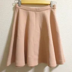 良品 miu miu ミュウミュウ ウール100％ ミニフレアスカート サイズ38 ピンクベージュ レディース 古着 中古 USED