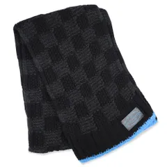 ルイ ヴィトン M75904 エシャルプ ヘルシンキ タイガアーティクルズ デ ボヤジェ カシミヤ 100％ ノワール ブラック ブルー マフラー LOUIS VUITTON（中古）