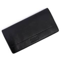 サルヴァトーレフェラガモ 666075 ロゴ 型押し エンボス カーフスキン ネロ ブラック 二つ折り長財布 レザー シルバー金具 箱付 Salvatore Ferragamo（未使用　展示品）