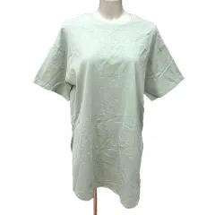 ニコアンド Niko and.. Tシャツ カットソー クルーネック ロング丈 3 M 半袖 黄緑 ライトグリーン /YK