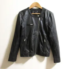良品 URBAN RESEARCH アーバンリサーチロッソ レザー ライダースジャケット RA76-27D001 サイズFREE ブラック レディース 古着 中古 USED