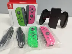 【未使用に近い】Nintendo Switch Joy-Con/ネオングリーン・ピンク/グリップセット！