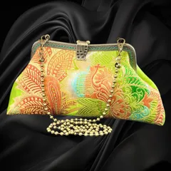 【No.764】着物リメイクバッグ、和風クラッチバッグ、着物ショルダーバッグ