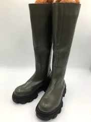 JEANASIS ジーナシス ラグソールバックジップロング ブーツ sizeM/カーキ ■■◎レディース