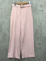 新品 ZARA ザラ パール ベルト付 ストレート ワイド パンツ sizeS/ピンク ■■ レディース