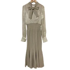 良品 23SS FRAY I.D フレイアイディー シフォンドッキングドレス サイズ1 ベージュ レディース 古着 中古 USED