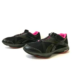 軽いエクササイズに最適！【Reebok】リーボック EASYTONE+ イージートーン プラス J94991 ローカット スニーカー ジム ジョギング ランニング シューズ ブラック×ピンク レディース 24.5cm/M42324UU