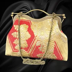 【No.768】着物リメイクバッグ、和風オリジナルバッグ、着物ショルダーバッグ