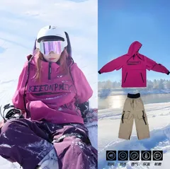【予約販売】2月25日発送開始【 2点セット 】スキーウェア パープル メンズレディース スノーボードウェア ボードウェア スノボウェア スノーボード メンズ ボードウェア 防水 スキーパンツ スノーボードウェア パンツ スノボ 暖 厚手 防風 防寒着保温