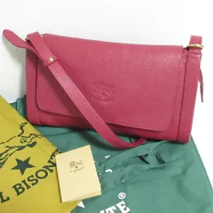 美品 IL BISONTE イルビゾンテ レザー ショルダーバッグ ピンク レディース 古着 中古 USED