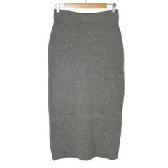 未使用 24AW Spick and Span スピックアンドスパン スパンコールラメリブニットスカート 38 グレー レディース 古着 中古 USED