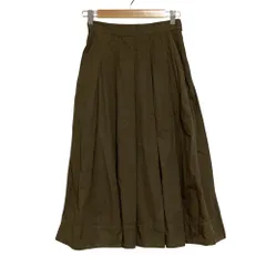 美品 25SS MHL. MARGARET HOWELL マーガレットハウエル SUPERFINE COTTON TWILL ロングスカート サイズ0 ブラウン レディース 古着 中古 USED