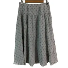 美品 INGEBORG インゲボルグ シフォンドットフロッキースカート A2281FS102 サイズ4 グレー レディース 古着 中古 USED