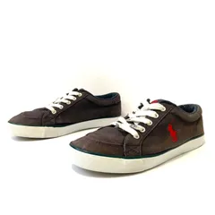丈夫！歩きやすい！【POLO RALPH LAUREN】ポロラルフローレン CHAZ チャズ スニーカー ローカット シューズ 紐靴 運動靴 キャンバス かっこいい カジュアル  ブラウン系 メンズ 26.0cm/M42335UU