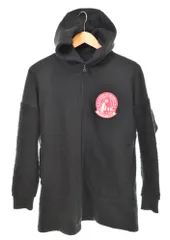 ヒステリックグラマー  HYSTERIC GLAMOUR ワッペン 切替 ジップパーカー  0153CF05 パーカ ブラック フリーサイズ 103MT-3928