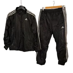   adidasトレーニングウェア セットアップ ピステ ナイロンジャケット ブラック シルバー スポーツウェア【Z1774】