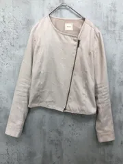 MIIA ミーア フェイクスウェード ジップアップ ノーカラー ジャケット size2/ベージュ ◇■ レディース