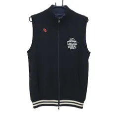 パーリーゲイツ リバーシブルベスト ネイビー×白 ウール混 片面ナイロン メンズ 5(L) ゴルフウェア PEARLY GATES