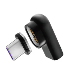 CIO マグネット変換アダプタ USB-C(メス) to USB-C(オス) L字 タイプc ケーブル 磁石で脱着可能に 100W USB2.0 480Mbps(映像非対応)(ブラック)