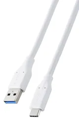 エレコム usb c ケーブル 1m Type-C to USB-A USB3.2 急速充電 5Gbps 15W 【iPhone/Xperia/Galaxy/iPad/MacBook などに対応】 ホワイト MPA-ACEC5G10WH