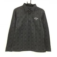 キャロウェイ 長袖ポロシャツ グレー 格子 裏微起毛 メンズ LL ゴルフウェア Callaway