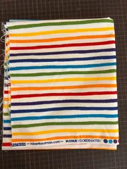 1341 USAコットン　ロバートカフマン　レインボーストライプ　約106-111cm×90cm