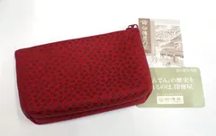 ▲未使用 印傳屋 ポーチ▲箱付/甲州印傳/印伝屋/赤×黒のサムネイル