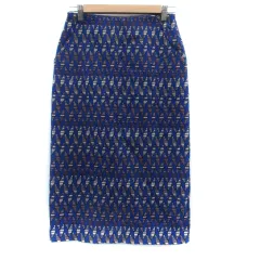 ローズバッド ROSE BUD フレアスカート ロング丈 総柄 F マルチカラー 青 ブルー /HO41