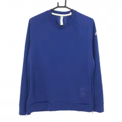 【美品】アディダス トレーナー ブルー 薄手 背3ライン サイドジップ メンズ L ゴルフウェア adidas