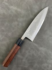包丁 出刃包丁 青二鋼 ダマスカス 紫檀シノギ柄 150mm ① - メルカリ
