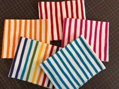 1343 ★USAコットン★ロバートカフマン　Robert Kaufman　ストライプシーチング　クウォーター(45cm×53cm~57cm)　カットクロス　5枚セット