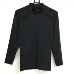 【美品】アンダーアーマー ハイネックインナーシャツ 黒 ネックロゴ ストレッチ メンズ LG/G/G ゴルフウェア UNDER ARMOUR