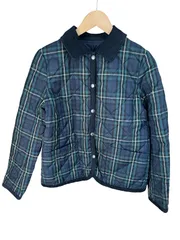  MACKINTOSH PHILOSOPHY  マッキントッシュフィロソフィー　チェック柄　キルティングジャケット　アウター　リバーシブル　ネイビー×グリーン　レディース　サイズ40【Z1761】