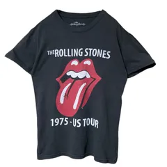 M ローリングストーンズ ビッグプリント バンT  バンド  ブラック 黒 Tシャツ レディース ユニセックス メンズ 古着 半袖 CHM