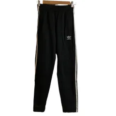 美品 adidas Originals アディダスオリジナルス SNAP PANTS スリーストライプ スナップ トラックパンツ CW1283 Sサイズ ブラック メンズ 古着 中古 USED