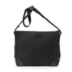 [中古] GUCCI グッチジップメッセンジャー黒GGキャンバスA