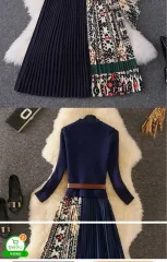 パータン プリーツ ロング ONE PIECE ニット